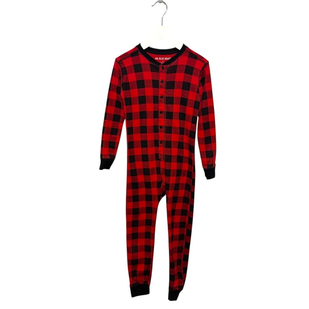 ⭐️ 5/$30 Little Blue House Plaid Sleeper size 4
